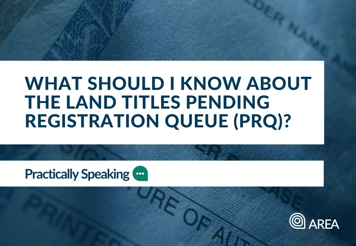 What should I know about the Land Titles Pending Registration Queue (PRQ)?